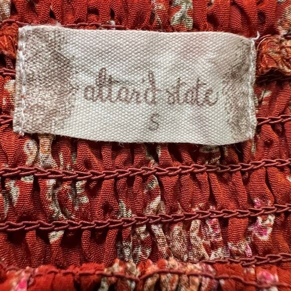 Altard State Long Sleeve Brown Floral Blouse Size Small - Picture 7 of 8